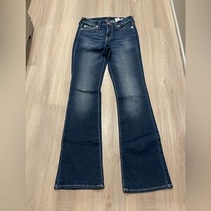 BECCA Dark Blue mide rise bootcut size 27